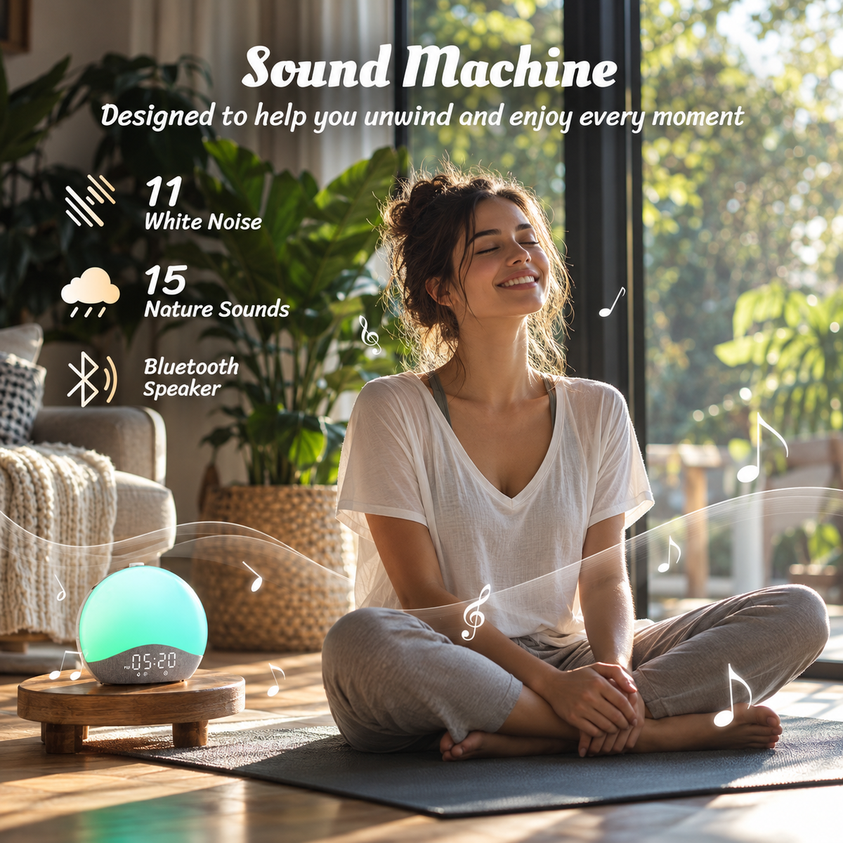 Gozee Sunrise Alarm Clock - White Noise Sound Machine